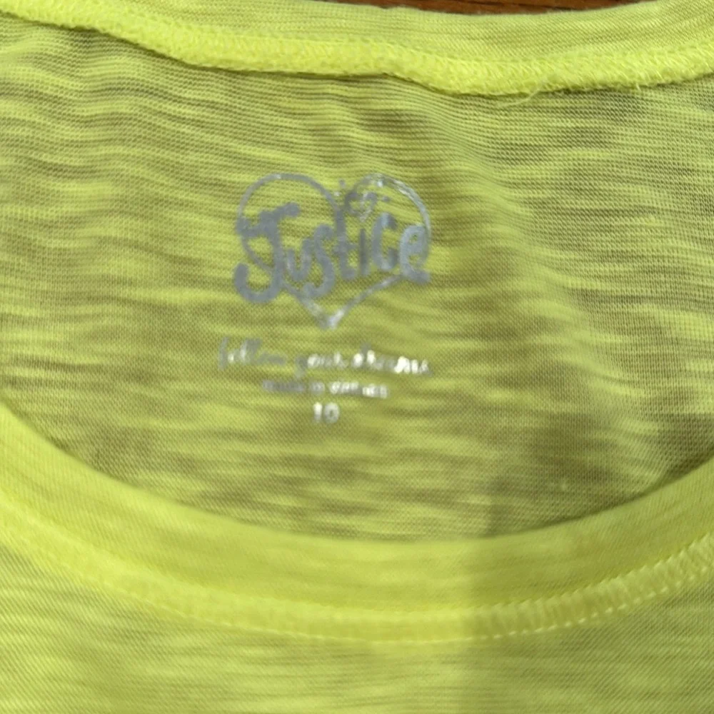 Justice Fluorescent Yellow Burnout Tee